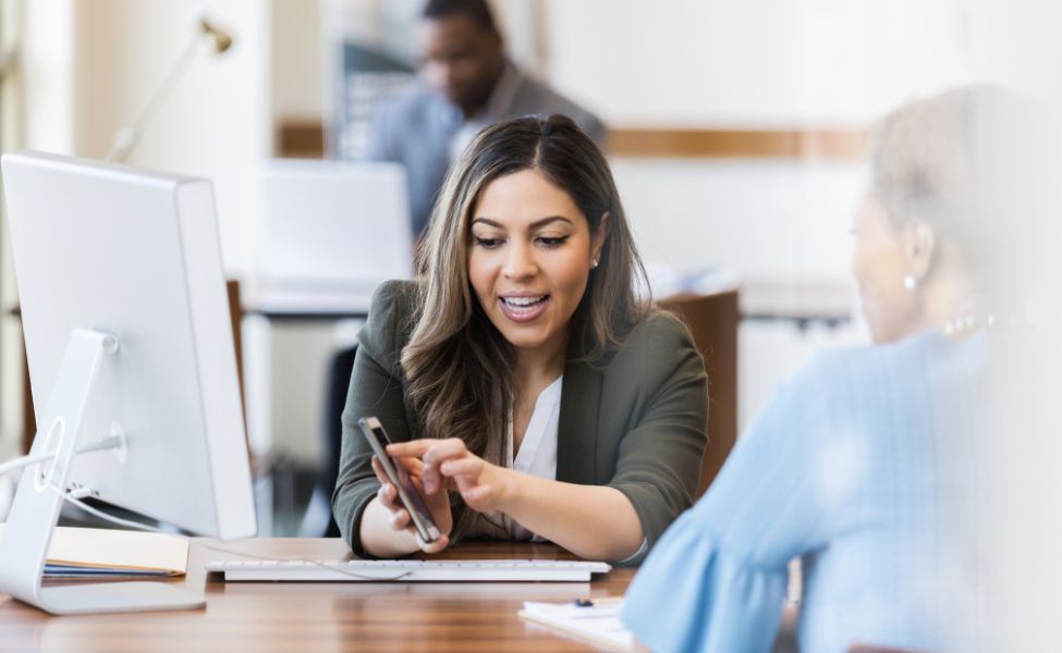 Schedule a time to meet with someone at the bank