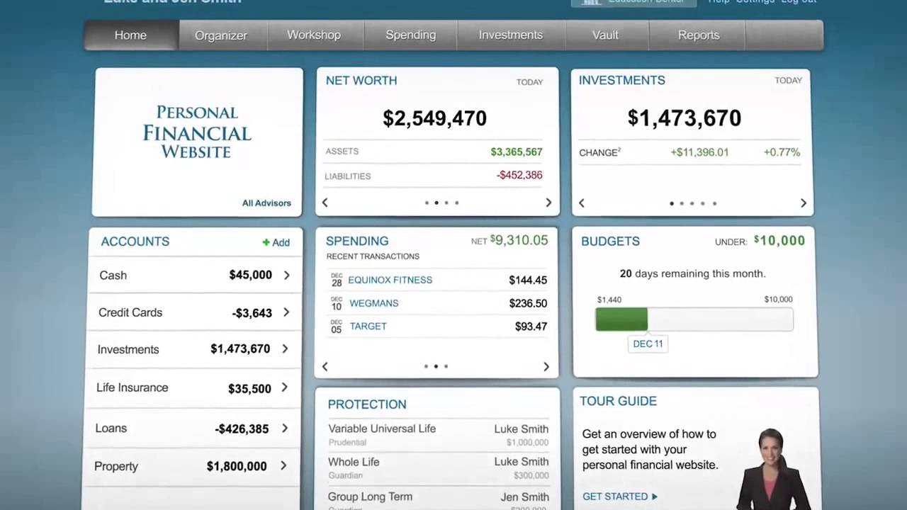 Screen Capture of WealthVision