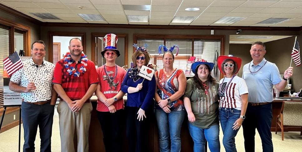 Better Banks Peoria branch team celebrating Independence Day