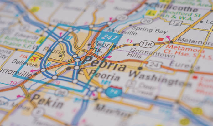 map of Peoria area